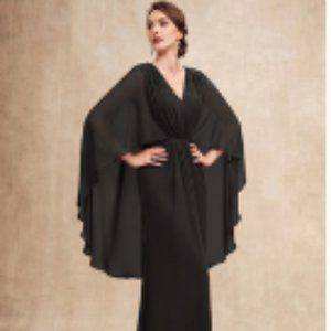Chiffon V-neck A-line Mother-of-the-bride Dress